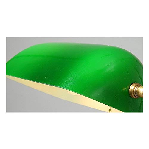 Traditional Antique Banker's Desk Reading Lamp With Brass Base And Green Glass Shade Table Lights (Pull Line Switch) E27 #TOP3