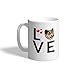 Produktbild LUOBOGAN Custom Funny Coffee Mug Coffee Cup Love Hearts Elo Dog White Ceramic Tea Cup 11 OZ Design Only