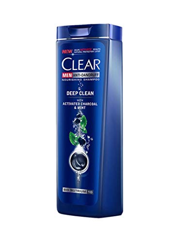 Clear Shampoo Anti Dandruff Deep Clean Activated Charcoal and Mint 6X400ML 13.53OZ Pack of 6