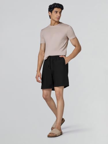 Image of XYXX Zen Solid Shorts for Men with Side Pockets and Drawstring |Relaxed Fit Shorts