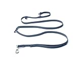 Heavy Duty Hands Free Dog Leash for Medium to Large Dogs for Comfortable Running, Jogging Walking | Dual D-Rings | Soft Padded Traffic Handle | Both Ends 360 Rotating Carabiners (Leash Length 7.7 ft)