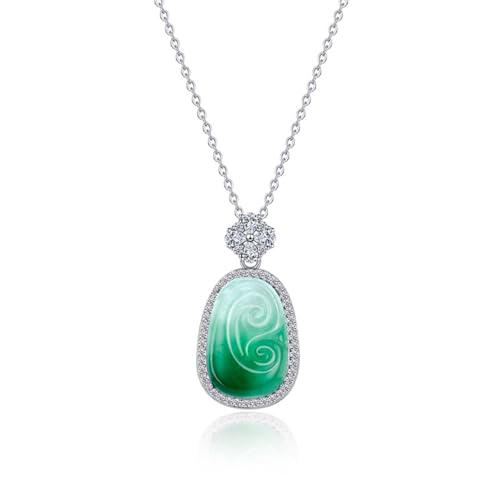 Collier de jade pour femmes or et sceptre naturel high ice sculpté