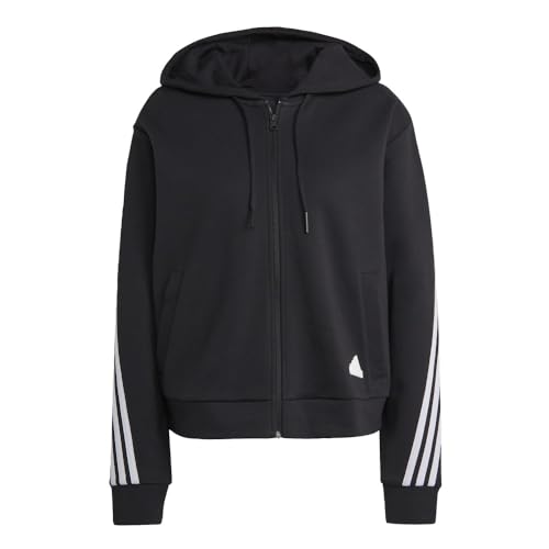 adidas Women's Future Icon Three Stripes Full-Zip Hoodie, Black, S