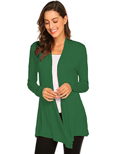 Newchoice Women's Long Lightweight Wrap Cardigans Sweaters Loose Open Front Cardigan Dusters Regular Plus Size (Green, Xxxl) #TOP1