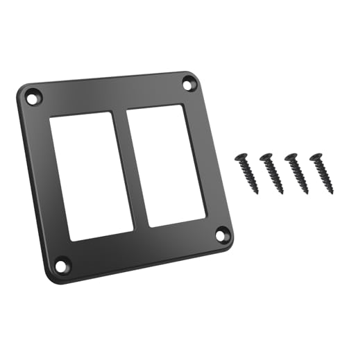 2 Gang Rocker Switch Holder Panel Spot Rear Lights Switch Holder Housing Aluminum Black Automotive Mount Toggle Switch Bracket 37.5mm x 21.4mm for Car Boat RV Carling 4x4