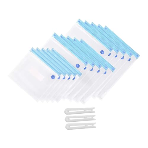 Garneck 15pc Reusable Vacuum Seal Bag Set Food Fresh Keeping Storage Bags Leakproof for Meat Pet Food Dried Fruits