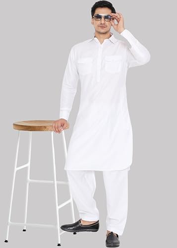 Image of K-ROYALS Full Pathani Suit for Mens /Cotton Blend Pathani kurta payjama set for mens