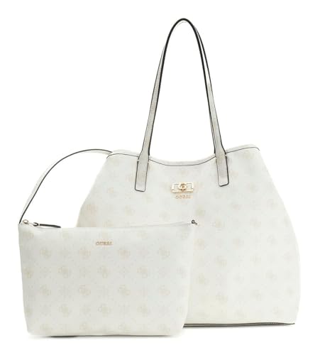 Sac cabas GUESS Emelie grand sac à main blanc imprimé logo avec pochette