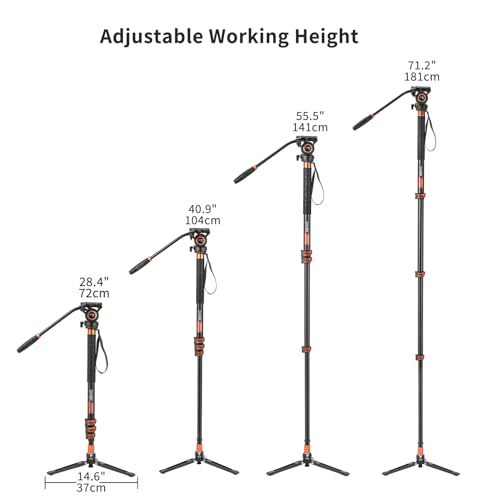 image for Cayer FP34 Monopod with Feet, 71 inch Aluminum Telescopic Camera Monop