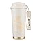 RhinoLife Insulated Coffee Mug Spill Proof Leak Proof With Lid,17oz, White Portable Ceramic Lined Travel Mug With Handle & Silicone Mat, Reusable Insulated Tumbler With Straw, Gift For Lovers - View #7