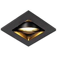 Qazqa Moderno Foco empotrado negro - QURE Aluminio Cuadrada Adecuado para LED Max. 1 x 50 Watt