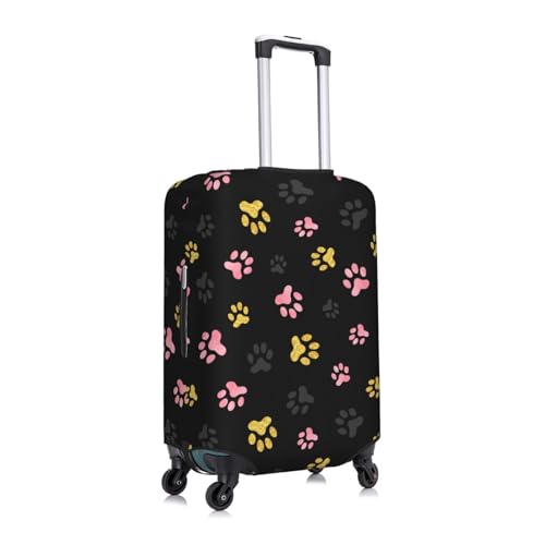 Dog paw print in pink black golden Luggage Cover Elastic Suitcase Covers for Protector Suitcase Sleeve for Luggage 18-32 In3