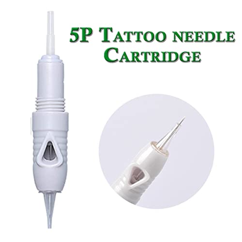 Image of SELWAY Screw Micro-blading Needle Cartridges 1P, 3P, 5P & 7P Semi-Permanent Makeup I Permanent Makeup I Eyebrows I Lips and Body Tattoo Needle Cartridges (Pack of 10, 5P Needle Cartridges) White