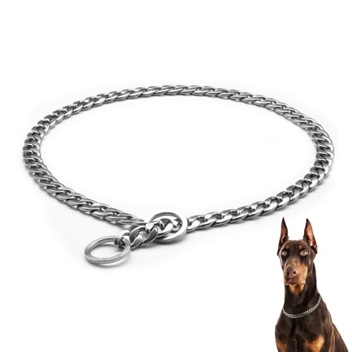 Luxury Flat Chain Design Professional Training Chain Collar, Stainless Steel Dog Training Collar...