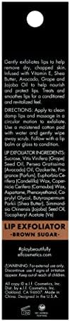 e.l.f. Lip Exfoliator, Smoothing, Conditioning, Easy To Apply, Removes Dry, Chapped Skin, Brown Sugar, Infused with Vitamin E, Shea Butter, Avocado, Grape and Jojoba Oils, 0.32 Oz