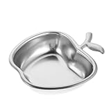 IMIKEYA Plato de Miel para Rosh Hashanah de Acero Inoxidable Bandeja Forma de Manzana para Passover Decoración de Mesa Festiva para Año Judío