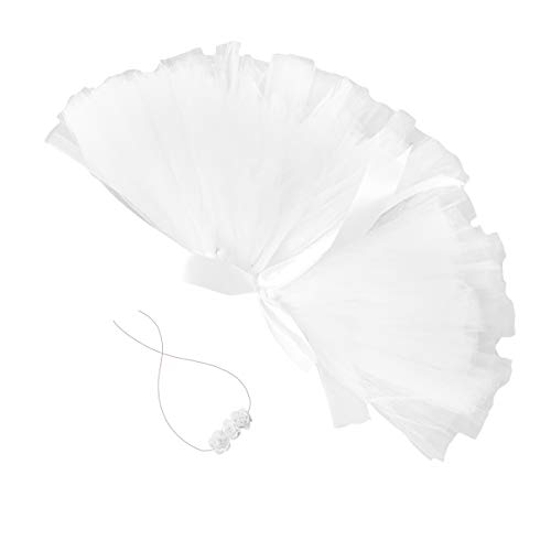 Amosfun – Saia tutu floral de Natal para bebês e meninas (0-12 meses), Branco, 17.5*12cm