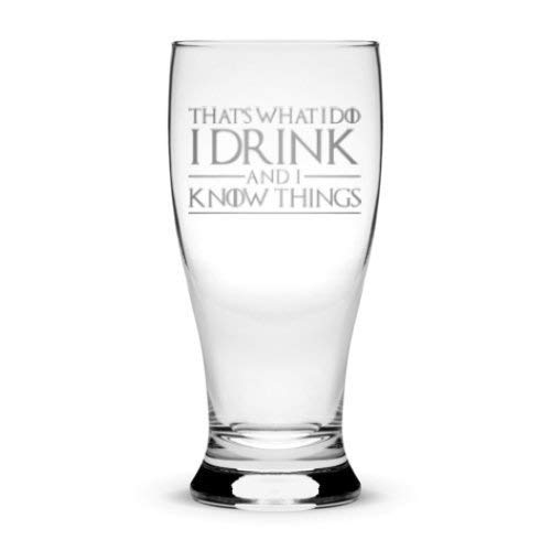 Integrity Bottles, GOT, Thats What I Do, Premium Pilsner Glass, Handmade, Handblown, Hand Etched Gifts, Sand Carved, 16oz