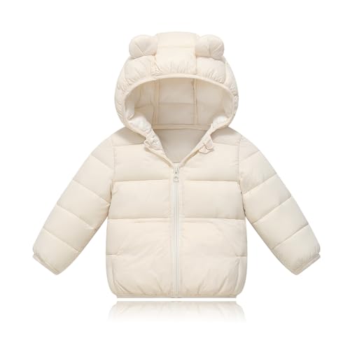 Toddler Baby Boys Girls Winter Jackets Coat Light Boy Coats Infant Bear Hoods Puffer Padded Jacket for Little Kids