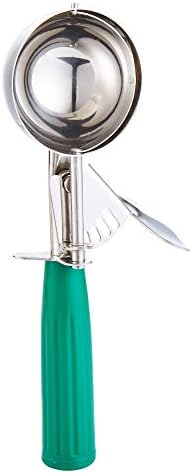 Saebye Muffin Scoop - #12 (2.75 oz) - Disher, Cookie Scoop, Ice Cream Soop - Portion Control - 18/8 Stainless Steel, Green Handle