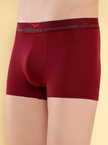 Image of HiFlyers Men's Cotton Spandex Odour-Free, Long Lasting Comfort, All Day Fresh and Confidence Dark Knight Collection Solid Trunks