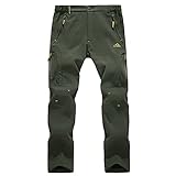 [KEFITEVD] ハイキングパンツ メンズ 秋冬 裏起毛パンツ 登山ウェア ワーク ズボン 多機能 サイクリングパンツ 暖かい アウトドア 防寒着 グリーン JP L