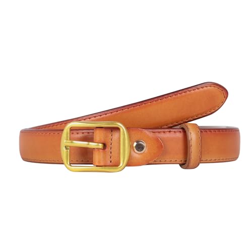 Image of Aurolran Women's Fashion Classic Metal Buckle Leather Belt with Jeans Dress