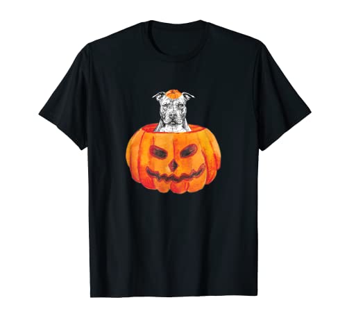Pit Bull Dog Happy Halloween Calabaza Camiseta