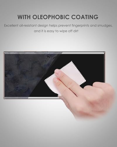 Image of Uyiton Privacy UV Tempered Glass for - (6.8 Inch) | Anti-Spy Curved Screen Protector | 9H Hardness | Ultrasonic Fingerprint Compatible | HD Clarity | Bubble Free UV Installation | Case Friendly