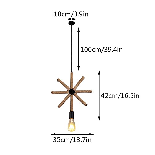 Lámpara colgante triangular de hierro con cuerda E27 regulable 6