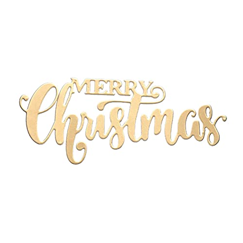 Yiifunfong Troqueles de corte troquelado Merry Christmas Letras forma de acero al carbono plantilla de relieve molde para tarjeta de felicitación