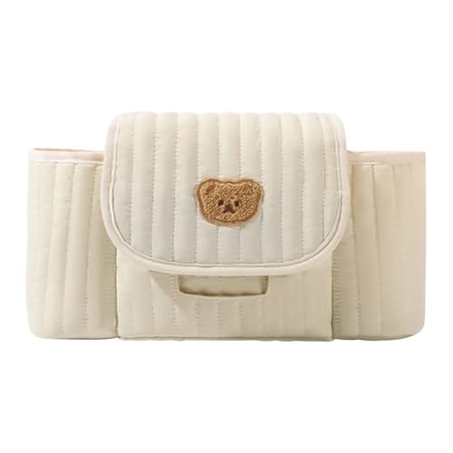 Sac de rangement pour poussette avec distributeur de mouchoirs et sangle réglable multi-poches