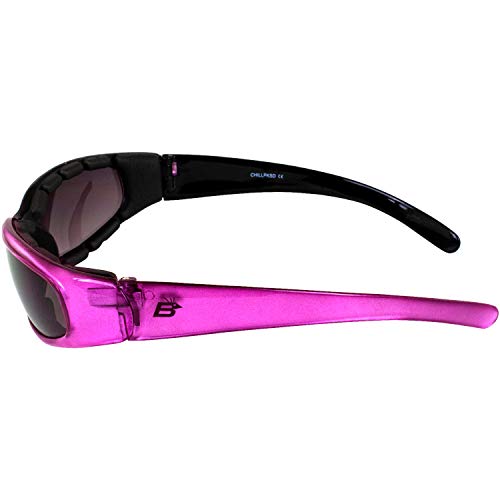 Birdz Eyewear Chill Women's Motorcycle Sunglasses 2 Pairs Padded Pink & Purple Frames Super Dark Lenses4