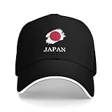 Brush Japanese Japan Flag Sandwich Cap Unisex Baseball Cap Trucker Dad Hat for Men Women Adjustable Peaked Fashion Outdoors Funny Golf Sunhat Black