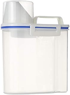 Decdeal Portable Plastic Rice Storage Bin Sealed Food Grain Cereal Flour Storage Box Container with Measuring Cup