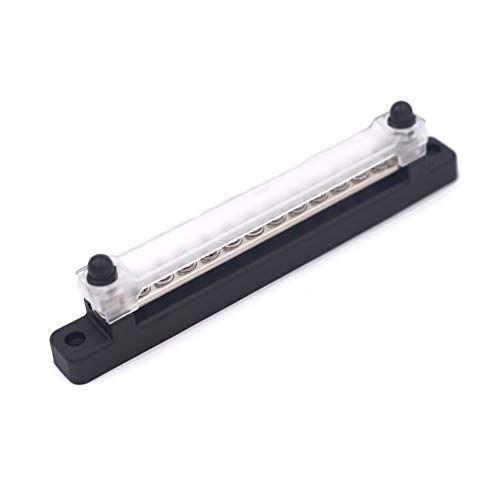 12 Terminal Bus Bar - 150A BusBar Block with Cover, Ground Distribution, Power
