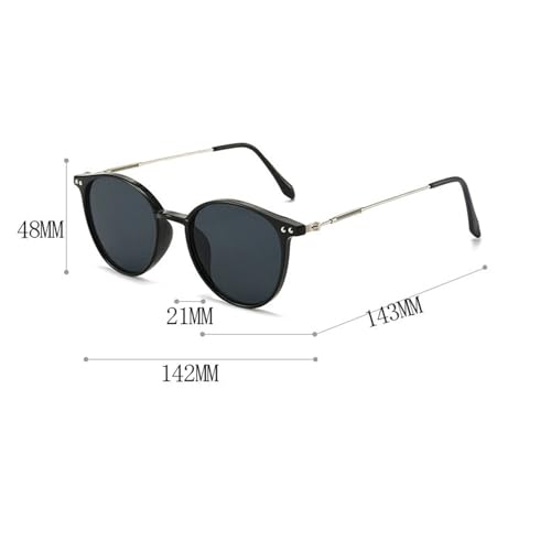 helena Trendy Round Sunglasses for Women Men 90s Retro Vintage Classic Fashion Round Frame Sun Glasses Black Shades3