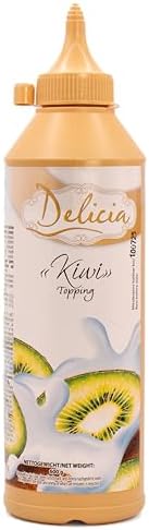 "Kiwi" Dessertsauce | Verführerischer Topping in einer 600g - Flasche | Delicia Dessertsoße - Vielseitige Verwendung - Entfalten Sie Ihre Kreativität