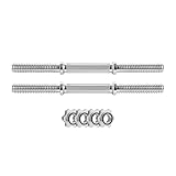 Phoenix Fitness 35cm Dumbbell Bars - Pair of 1” Dumbbell Handles with 4x Spinlock Collars for Weightlifting and Strength Training at Home & Gym – 2x Solid Steel Dumbbell Bars, 35cm
