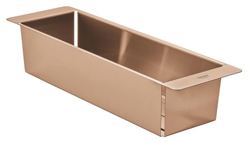 Vaschetta Cucina Forata Multifunzionale 490 x 150 x 100 mm In acciaio inossidabile Lavabile in lavastoviglie Anticorrosione Oro Rosa Spazzolato 40853DL0