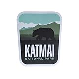 Vagabond Heart Katmai National Park Vinyl Sticker - Waterproof Decals for Laptop Water Bottle Hydro Flask Car Bumper - Travel Souvenir - UV Fade Resistant - Gift for Hikers - 2.75 inch