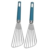 2Stücke Spatel Teilig Langlebig und Leicht zu Reinigen für Grill mit Praktischem Hohl Design zum Abtropfen von Flüssigkeiten