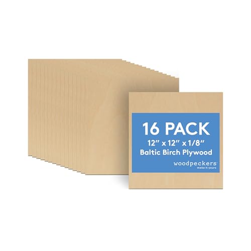 3 mm Baltic Birch Plywood 1/8 x 12 x 12 Inch, Box...