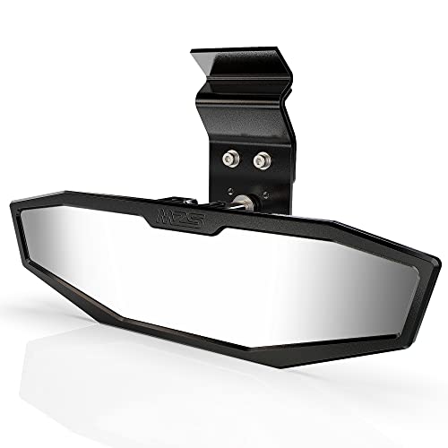 Image of MZS Aluminum UTV Rearview Center Mirror, Ranger Rear View Mirror Compatible with XP 1000 Crew, 1000 Diesel Crew, Midsize 500 570 Crew, XP 570 Crew, XP 900 Crew, EV, ETX, Defender