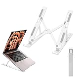 weourwe Ergonomic and Foldable Laptop Stand for Desk, Adjustable Riser, Fits All Laptops and Notebooks up to 17,Ultra-Thin,Ventilated Cooling,ABS+Silicone,Silver.