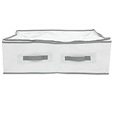 SHINEOFI Aufbewahrungsbox mit Deckel Große Staubdichte Aufbewahrungstasche aus Robustem Vliesstoff mit Griff Faltbarer Quilt Organizer für Kleidung und Decken im Kleiderschrank