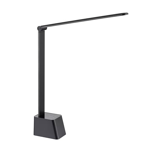 Ambertronix Minimalist LED Desk Lamp, 5 Lighting Modes, USB Charging Port, Aluminum Arms, Portable, Dimmable, Touch Control, Auto Timer, Power Adapter (5V2A) Required and Included.
