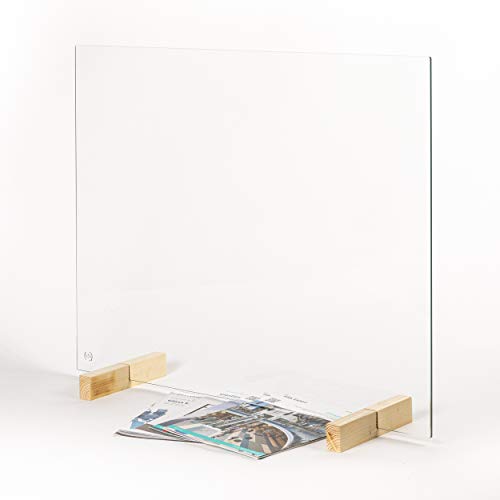 Glas Expert Protection anti-ronflement en verre de sécurité ESG 6 mm Protection anti-virus Protection contre la toux Embout de table 60 cm Hauteur 40 cm Largeur