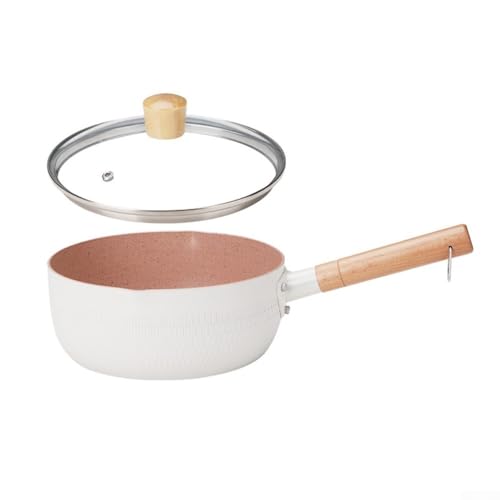 Gettimore Maifan Stone - Cazo antiadherente con tapa de cristal, 18/20 cm, para cocina, color negro