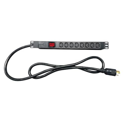 Metered PDU, 240V, L6-30P, 30A, 7200watts, (8) C13 Outlets, Crypto Mining PDU, Data Centre PDU, ASIC/RIGS PDU, 1U Racking
